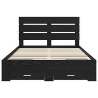 Struttura del letto Rovere Nero 160 x 200 cm Legno multistrato 3411952