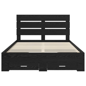 Struttura del letto Rovere Nero 160 x 200 cm Legno multistrato 3411952