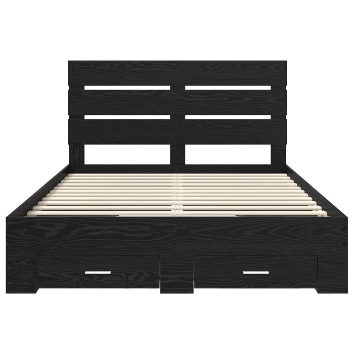 Struttura del letto Rovere Nero 160 x 200 cm Legno multistrato 3411952