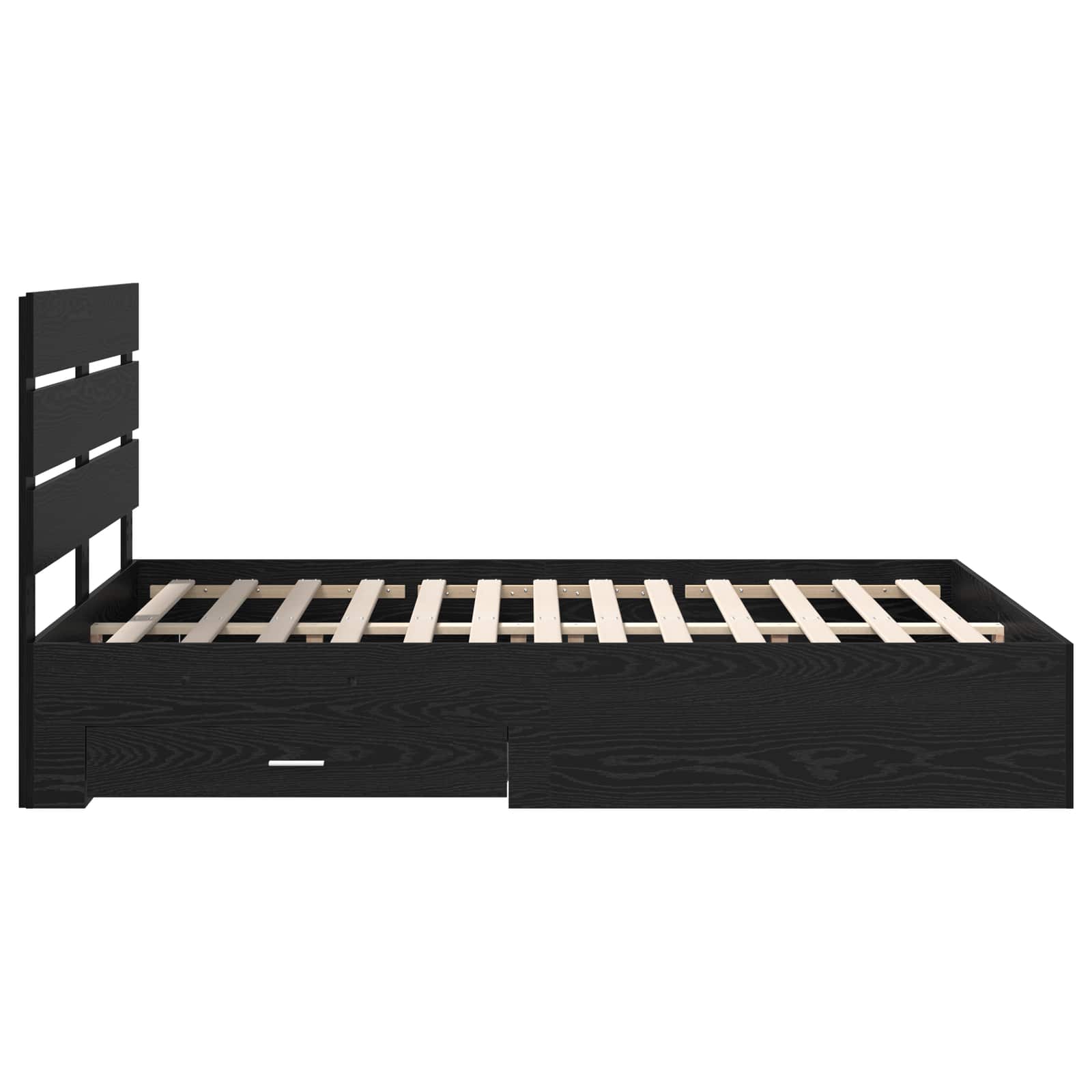 Struttura del letto Rovere Nero 160 x 200 cm Legno multistrato 3411952