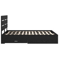 Struttura del letto Rovere Nero 160 x 200 cm Legno multistrato 3411952