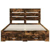 Struttura del letto Rovere fumé 150 x 200 cm Legno multistrato 3411962