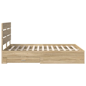 Struttura del letto con cassetto Rovere Sonoma 140 x 190 cm 3411974