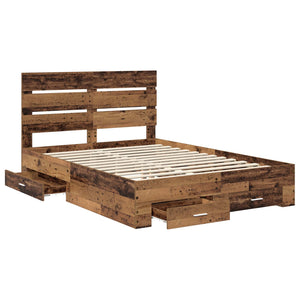 Struttura del letto con cassetto Legno vecchio 140 x 190 cm 3411978
