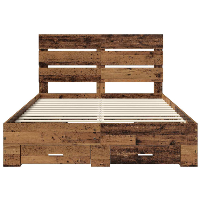 Struttura del letto con cassetto Legno vecchio 140 x 190 cm 3411978