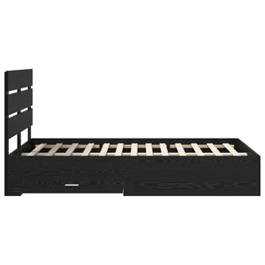 Struttura del letto Rovere Nero 135 x 190 cm Legno multistrato 3411981