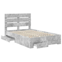 Struttura del letto con cassetto Grigio cemento 135 x 190 cm 3411983