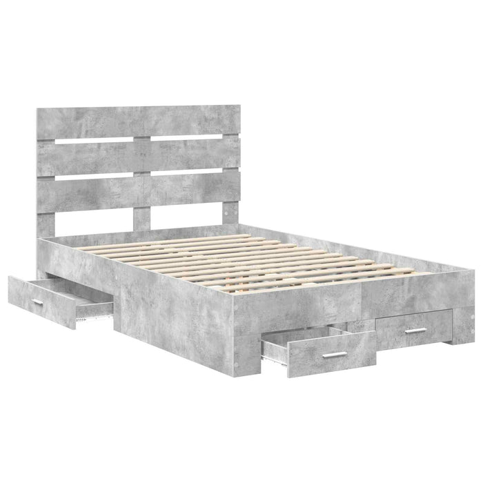 Struttura del letto con cassetto Grigio cemento 135 x 190 cm 3411983