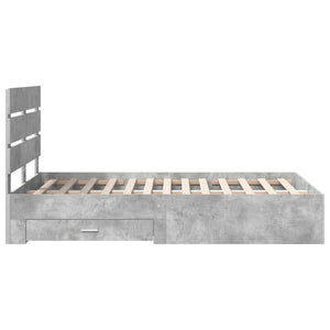 Struttura del letto con cassetto Grigio cemento 135 x 190 cm 3411983
