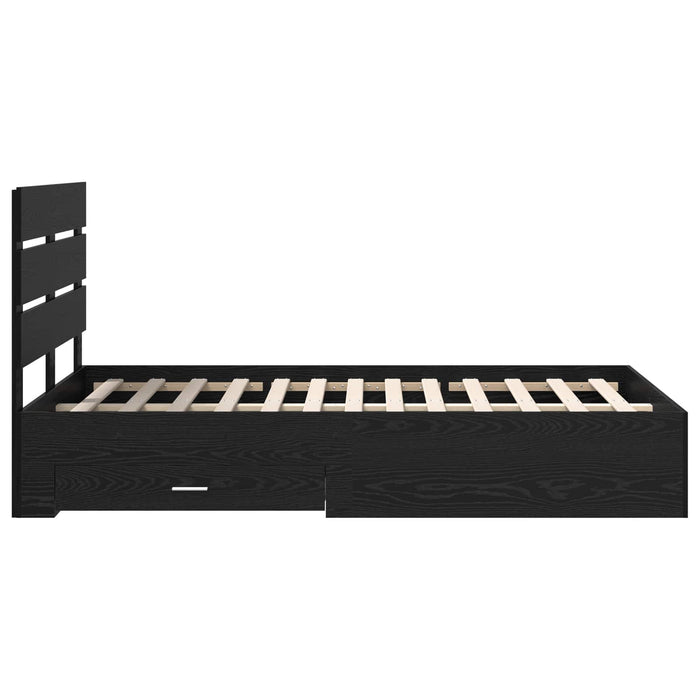 Struttura del letto Rovere Nero 120 x 200 cm Legno multistrato 3411989