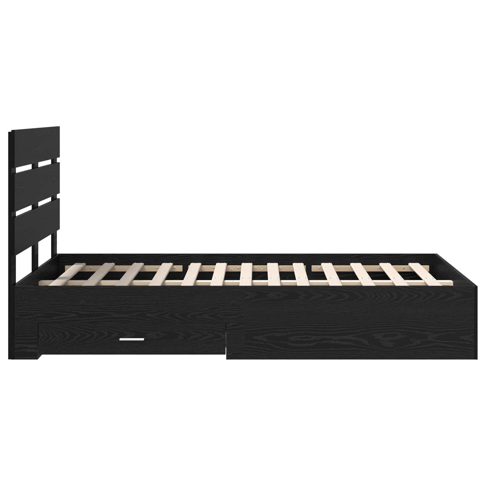 Struttura del letto Rovere Nero 120 x 190 cm Legno multistrato 3411997