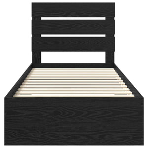 Struttura del letto Rovere Nero 100 x 200 cm Legno multistrato 3412005