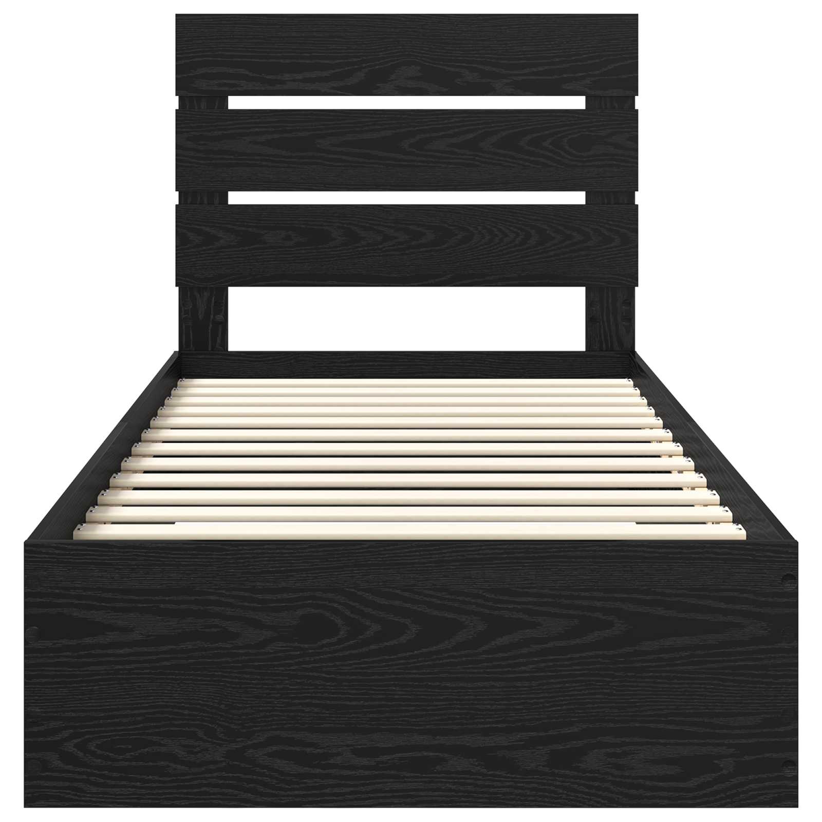 Struttura del letto Rovere Nero 90 x 200 cm Legno multistrato 3412013