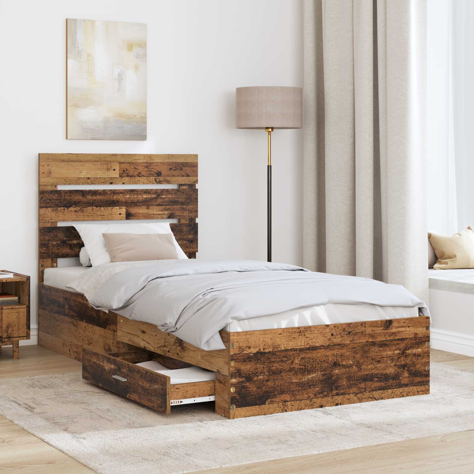 Struttura del letto Legno vecchio 90 x 200 cm Legno multistrato 3412018