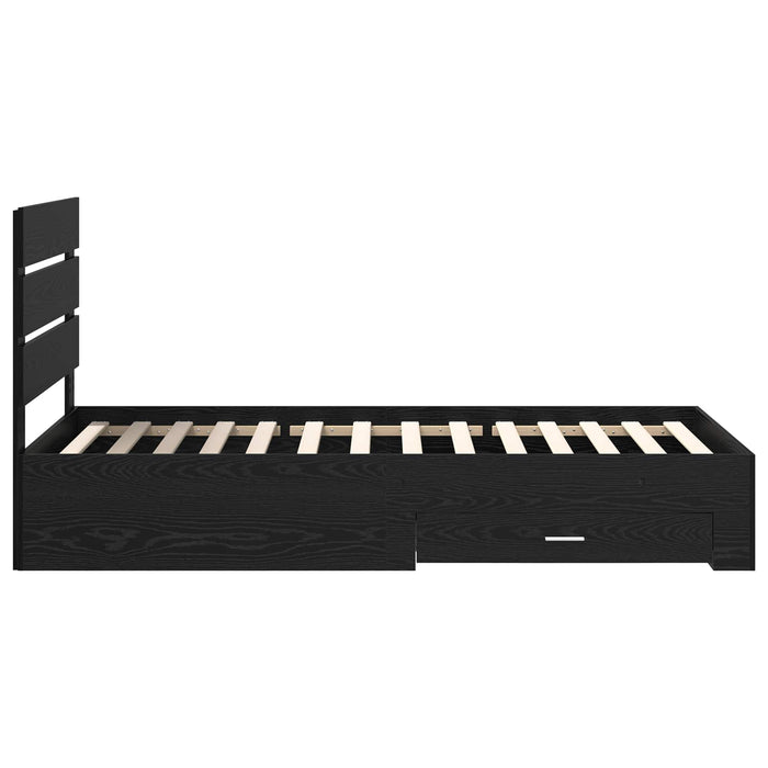 Struttura del letto Rovere Nero 90 x 190 cm Legno multistrato 3412021