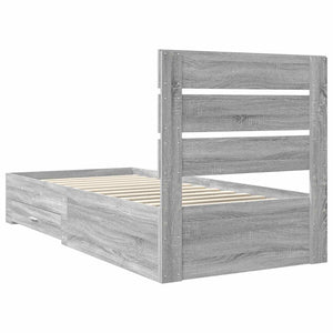 Struttura del letto Grigio Sonoma 90 x 190 cm Legno multistrato 3412025