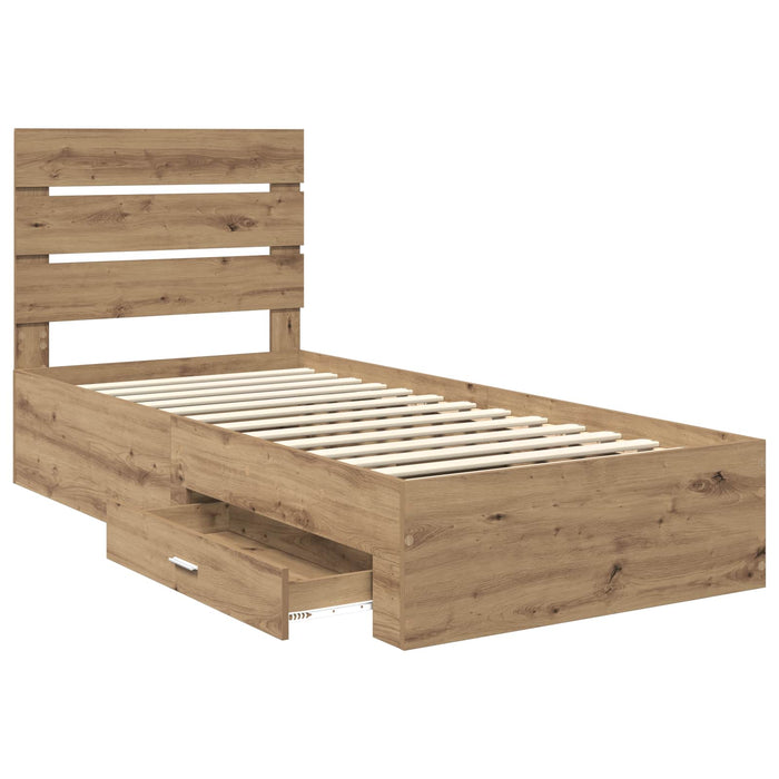 Struttura del letto con cassetto Rovere artigianale 90 x 190 cm 3412027