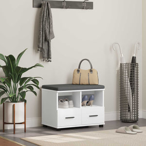 Panca per ingresso con cuscino Bianco 60 x 38 x 46 cm 891448