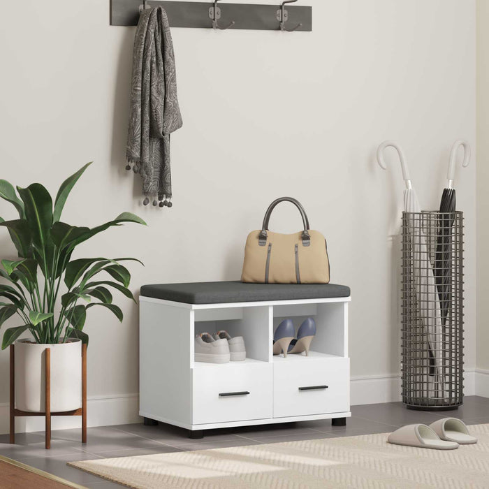 Panca per ingresso con cuscino Bianco 60 x 38 x 46 cm 891448