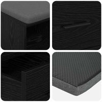 Panca per ingresso con cuscino Rovere Nero 60 x 38 x 46 cm 891449