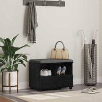 Panca per ingresso con cuscino Rovere Nero 60 x 38 x 46 cm 891449