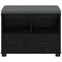 Panca per ingresso con cuscino Rovere Nero 60 x 38 x 46 cm 891449