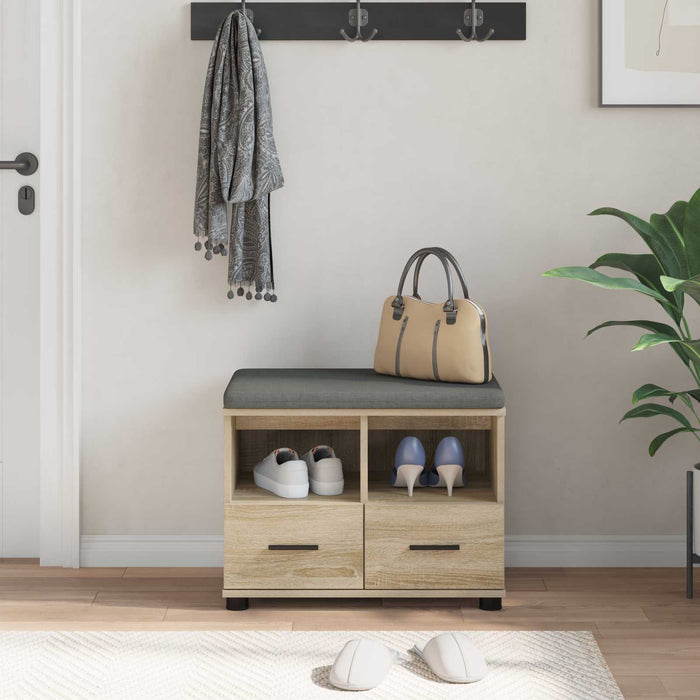 Panca per ingresso con cuscino Rovere Sonoma 60 x 38 x 46 cm 891450