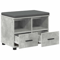 Panca per ingresso con cuscino Grigio cemento 60 x 38 x 46 cm 891451