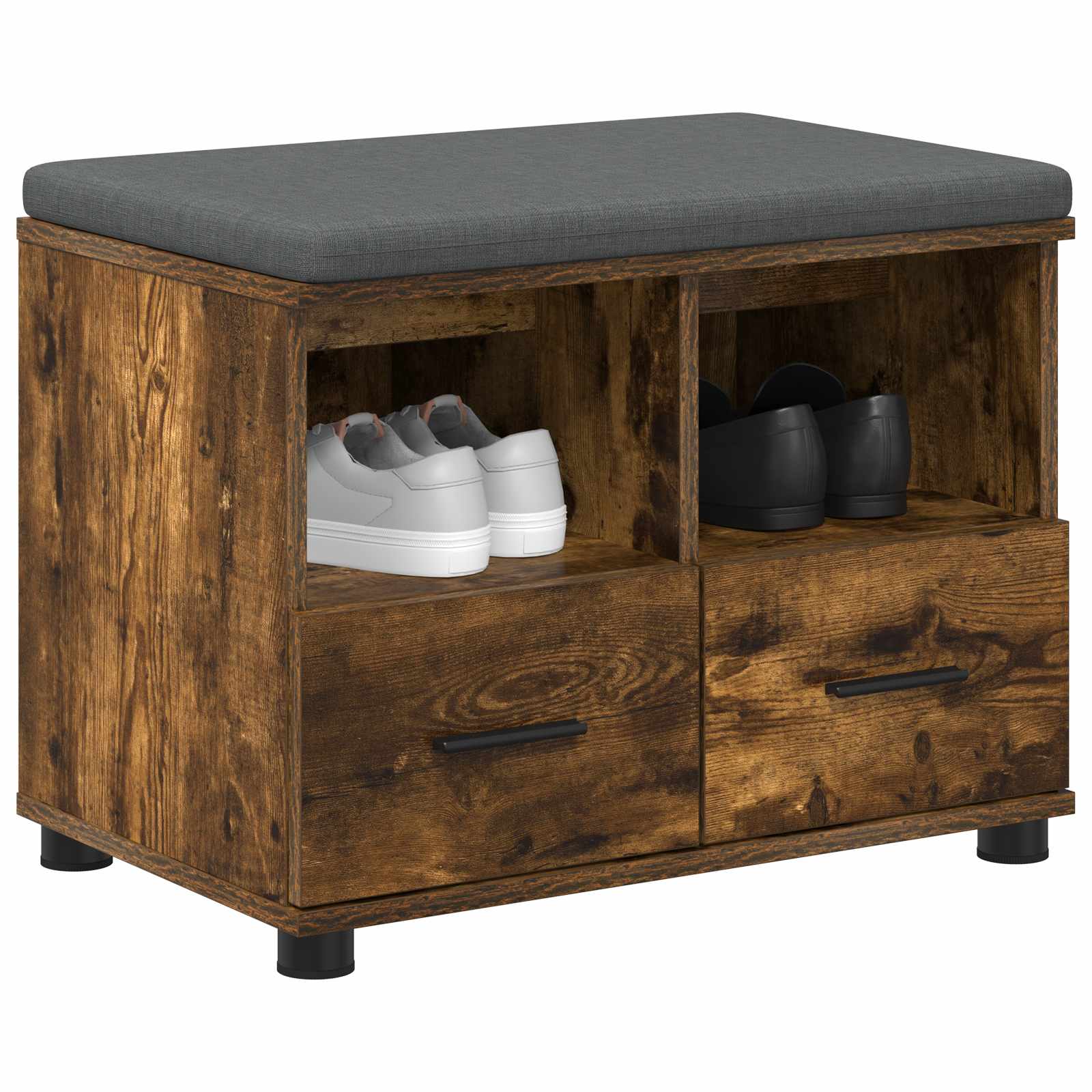 Panca per ingresso con cuscino Rovere fumé 60 x 38 x 46 cm 891452