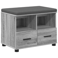 Panca per ingresso con cuscino Grigio Sonoma 60 x 38 x 46 cm 891453