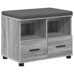 Panca per ingresso con cuscino Grigio Sonoma 60 x 38 x 46 cm 891453