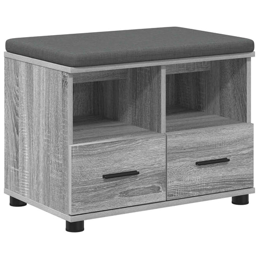 Panca per ingresso con cuscino Grigio Sonoma 60 x 38 x 46 cm 891453