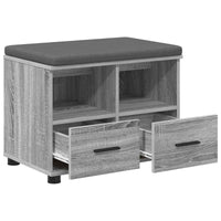 Panca per ingresso con cuscino Grigio Sonoma 60 x 38 x 46 cm 891453