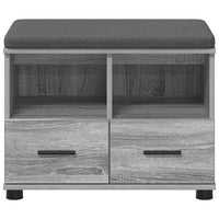 Panca per ingresso con cuscino Grigio Sonoma 60 x 38 x 46 cm 891453