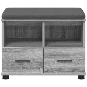 Panca per ingresso con cuscino Grigio Sonoma 60 x 38 x 46 cm 891453