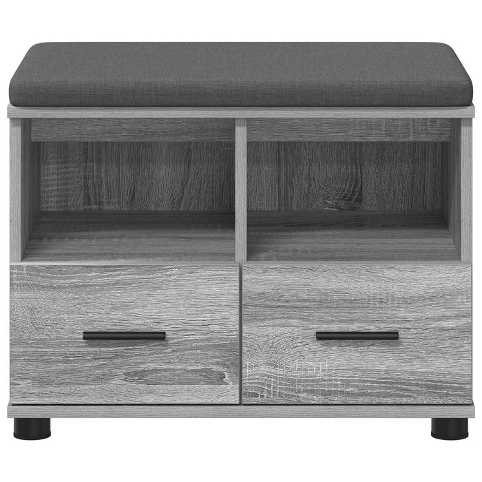 Panca per ingresso con cuscino Grigio Sonoma 60 x 38 x 46 cm 891453