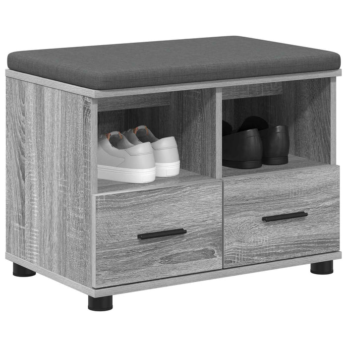 Panca per ingresso con cuscino Grigio Sonoma 60 x 38 x 46 cm 891453