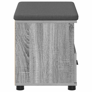 Panca per ingresso con cuscino Grigio Sonoma 60 x 38 x 46 cm 891453