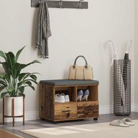 Panca per ingresso con cuscino Legno vecchio 60 x 38 x 46 cm 891454