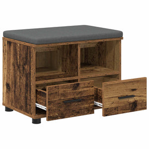 Panca per ingresso con cuscino Legno vecchio 60 x 38 x 46 cm 891454