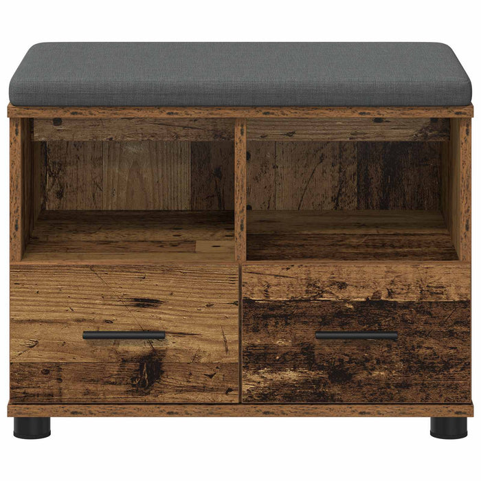 Panca per ingresso con cuscino Legno vecchio 60 x 38 x 46 cm 891454