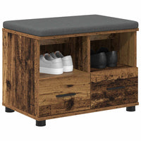 Panca per ingresso con cuscino Legno vecchio 60 x 38 x 46 cm 891454
