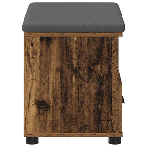 Panca per ingresso con cuscino Legno vecchio 60 x 38 x 46 cm 891454