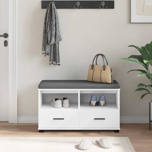 Panca per ingresso con cuscino Bianco 80 x 38 x 46 cm 891456