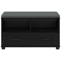 Panca per ingresso con cuscino Rovere Nero 80 x 38 x 46 cm 891457