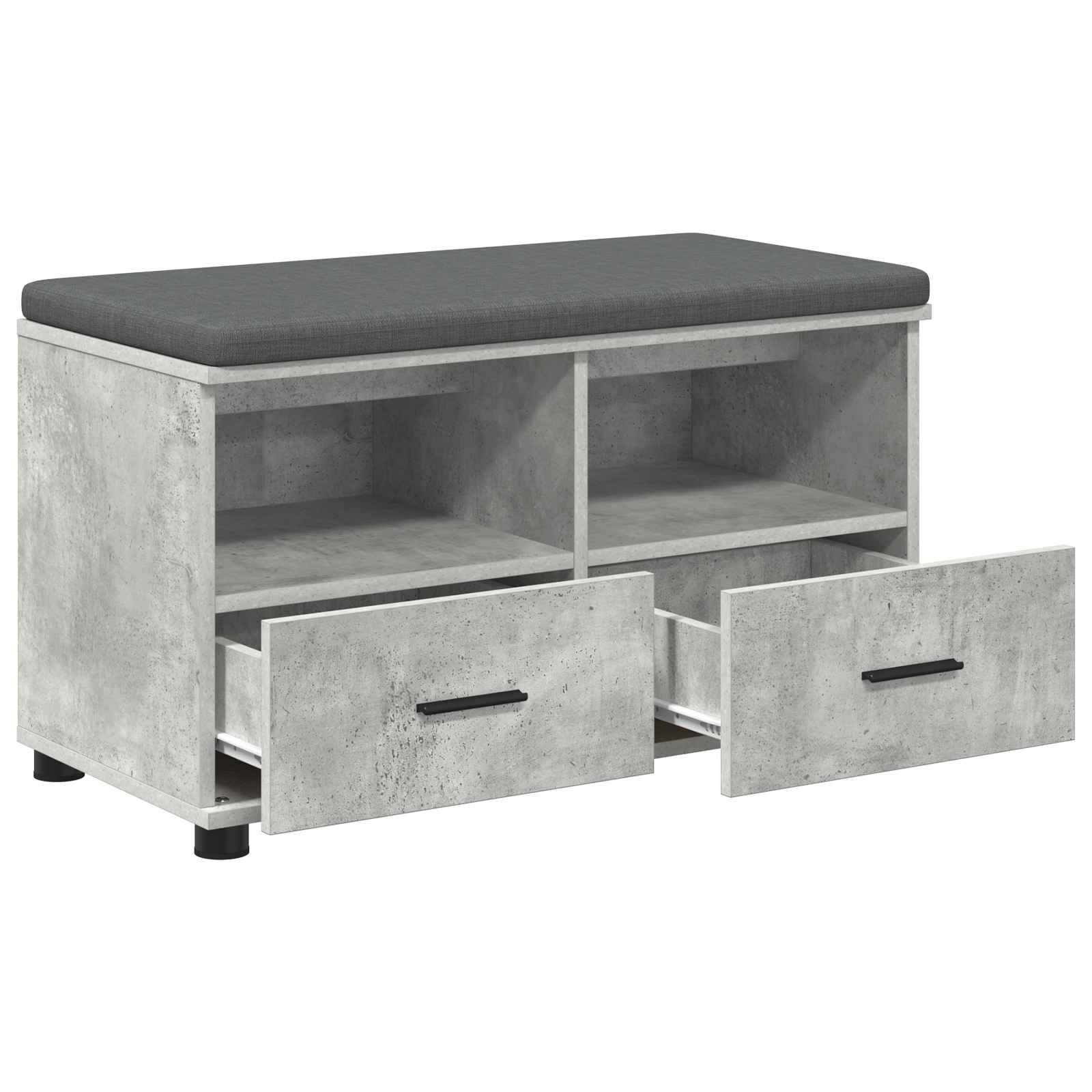 Panca per ingresso con cuscino Grigio cemento 80 x 38 x 46 cm 891459