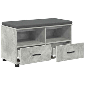 Panca per ingresso con cuscino Grigio cemento 80 x 38 x 46 cm 891459