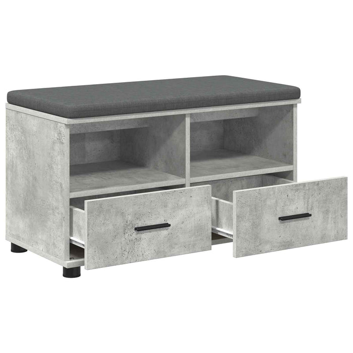 Panca per ingresso con cuscino Grigio cemento 80 x 38 x 46 cm 891459