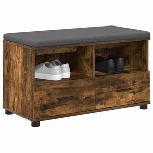 Panca per ingresso con cuscino Rovere fumé 80 x 38 x 46 cm 891460