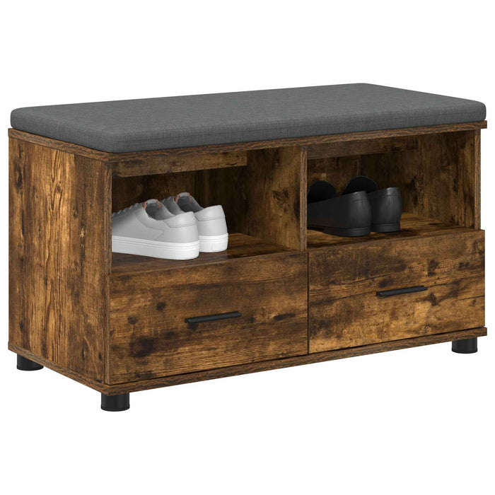 Panca per ingresso con cuscino Rovere fumé 80 x 38 x 46 cm 891460